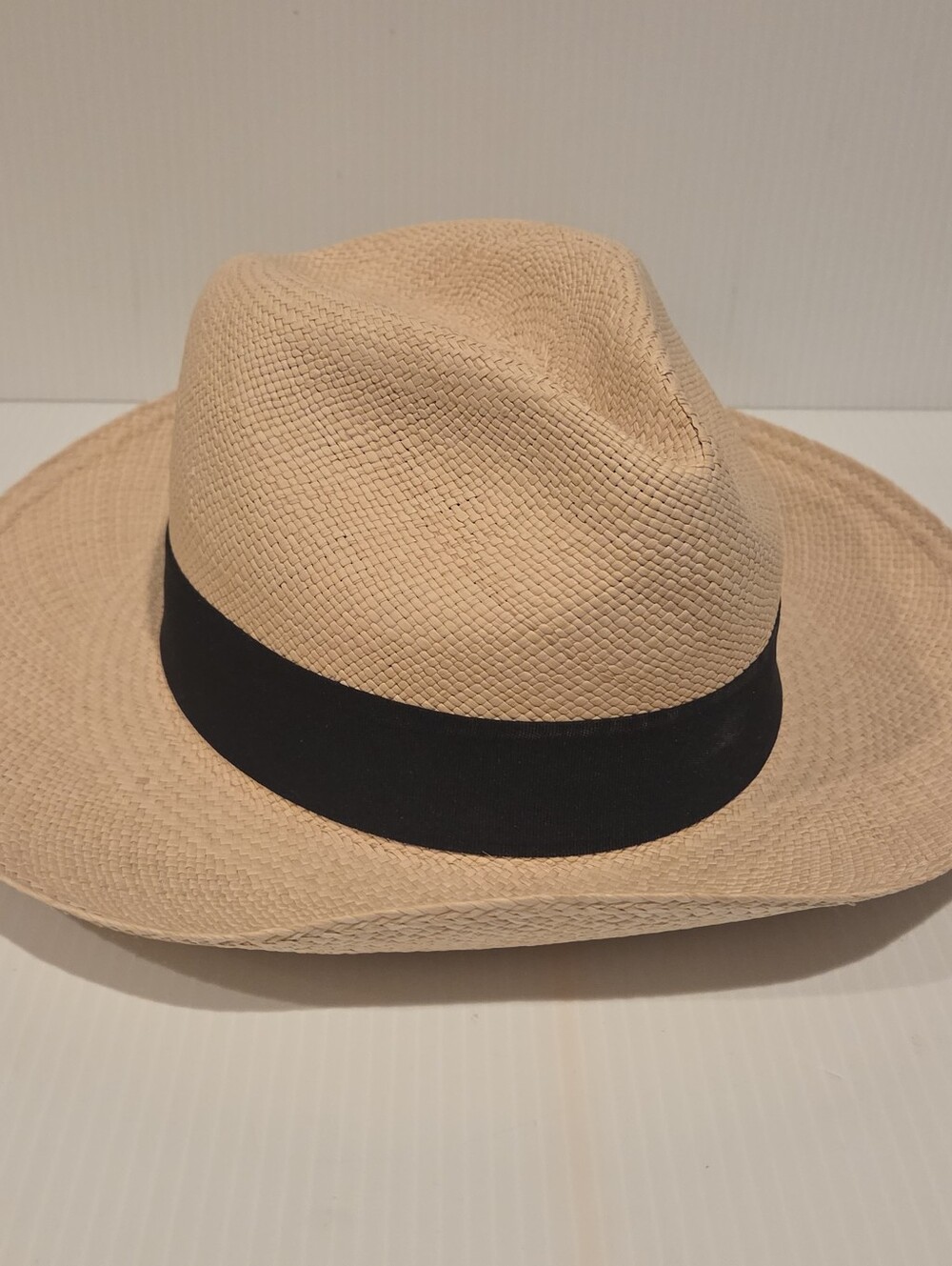 Genuine Panama Hat Ecuador 100% Paja Toquilla Natural Fedora Style Small Medium